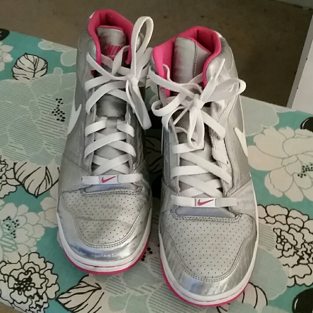Metallic and pink Nike sneakers